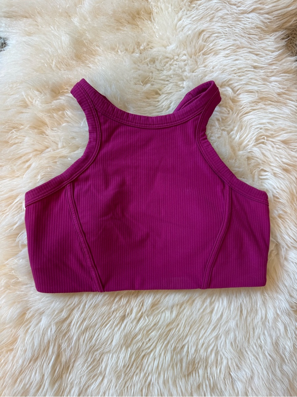 lululemon athletica Magenta Ribbed Racerback Sports Bra